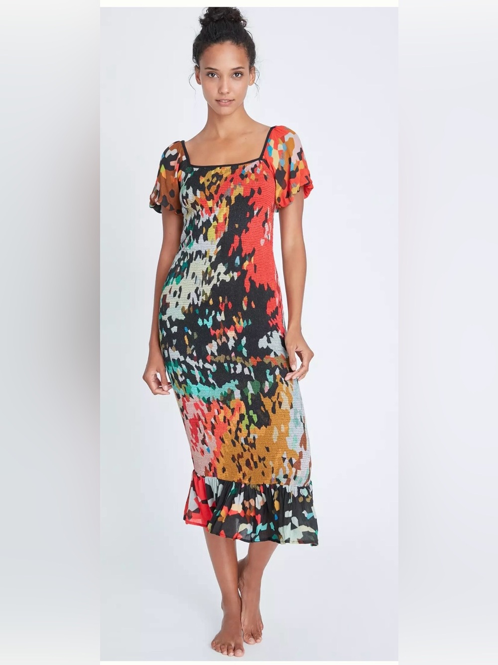 Anthropologie Galina Smocked Midi Dress
